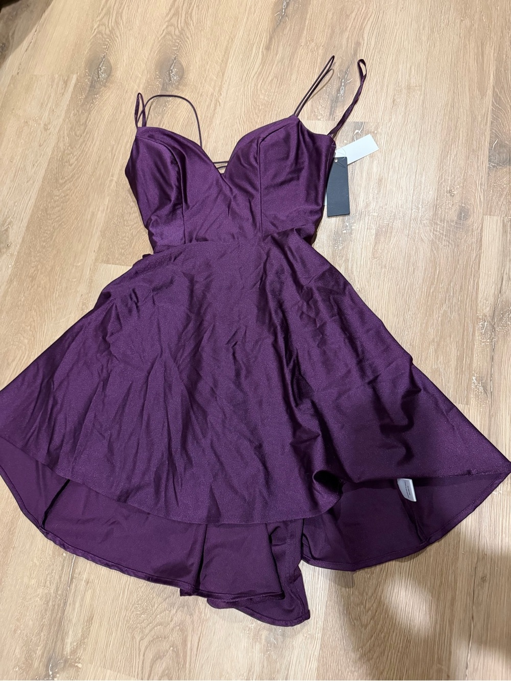 City Studio Plum Satin Party Dress